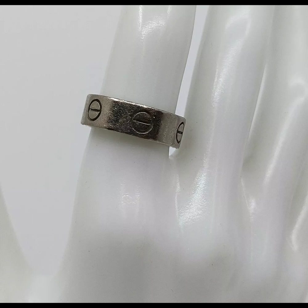 Cartier thick love band ring 18k white gold - Picture 7 of 15